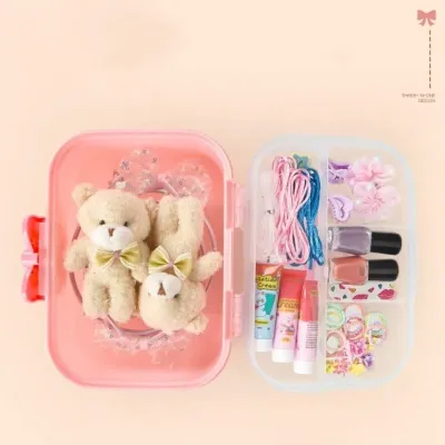 Girls Makeup Accessories Storage Box (Double Layer) 